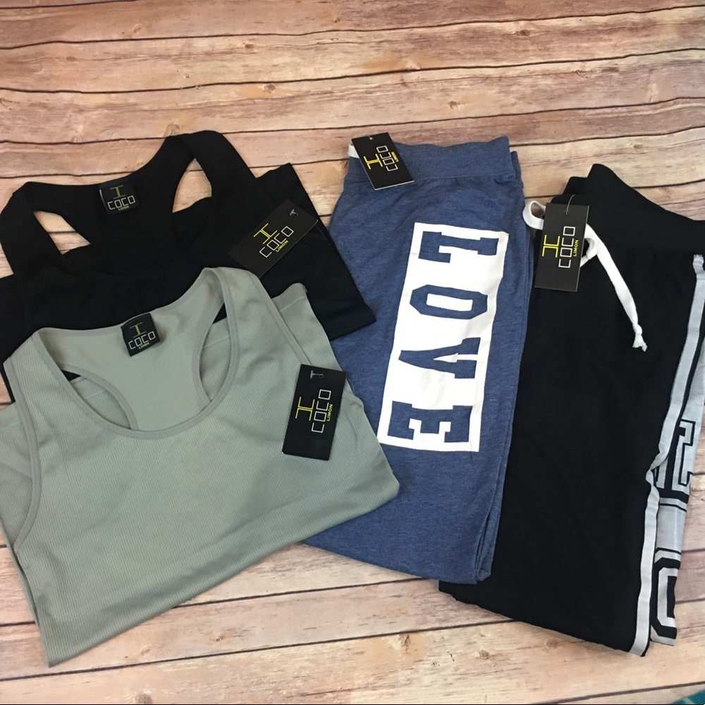 Coco Limon New Tanktops & Joggers Lot - Size Large